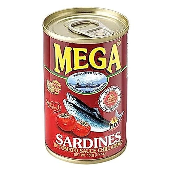 Mega Sardinen in scharfer Tomatensauce mit Chili, 155 g