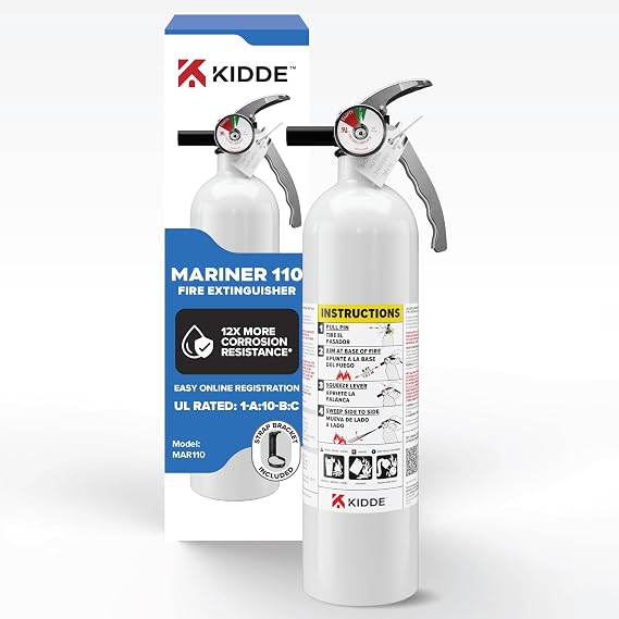 Kidde Mariner 110 Fire Extinguisher for Boats, 1-A:10-B:C, MAR110, 1 Pack