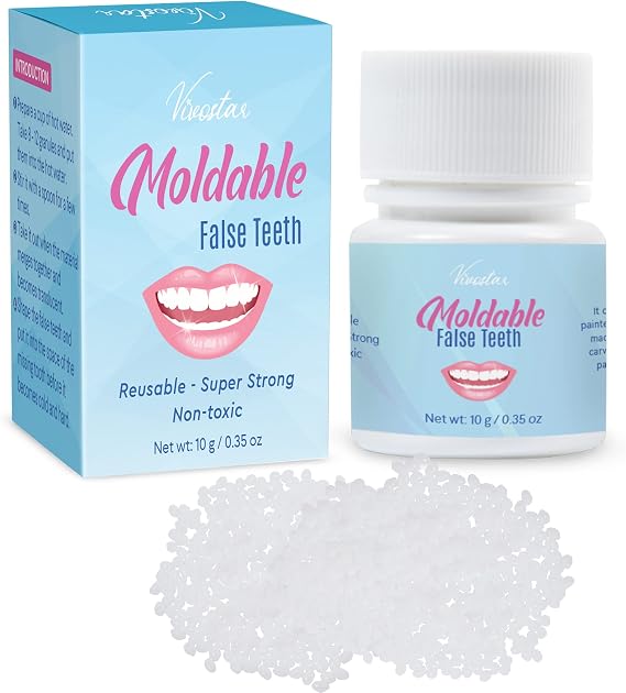 Teeth Repair Kit, Temporary Teeth Replacement Kit, Do it Yourself Thermal Fitting Beads, Moldable False Teeth for Snap On Instant and Confident Smile