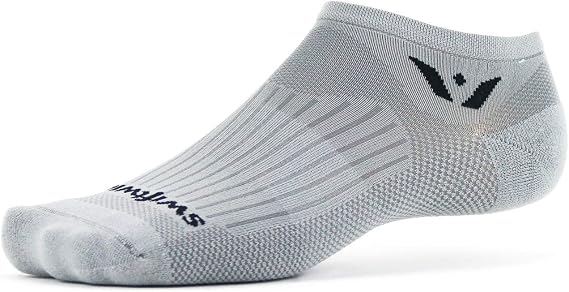 Swiftwick- ASPIRE ZERO Running Socks, Cycling Socks, Mens & Womens, Lightweight No-Show (Pewter, X-Large)