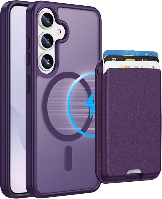 Magnetic for Samsung Galaxy S25 Plus/S24 Plus Wallet Case, Purple