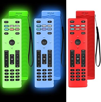 [3 Pack] Case for Vizio XRT136 Remote Control, Smart TV Remote Cover With Lanyard ShockproofAnti-SlipLightweight - Glow Skin Sleeve