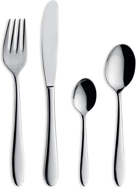 Amefa Modern Sure 24 Piece Cutlery Set for 6 – Gift Boxed – Stainless Steel – Teardrop Handle Design – Polished Mirror Finish – Dishwasher Safe