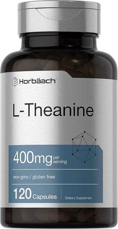 Horbaach L-Theanine Supplement | 400mg | 120 Powder Capsules