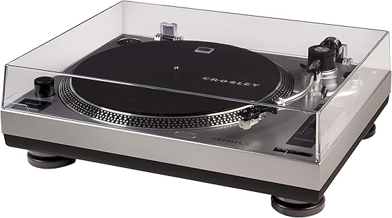 Crosley C100A-SI Record Player, Silver