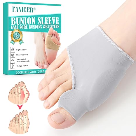2 Pairs Bunion Corrector,Hallux Valgus Socks,Hallux Valgus Cushion Toe Brace,Reduces Pressure,Big Toes Separator & Straightener for Comfort and Support,Men & Women,Black