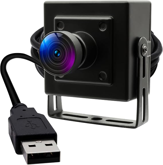 1080P 30fps USB Camera, H.264 Low Light Webcam with Microphone | 170 Wide Angle Fisheye Lens, Mini Box Webcam for Jetson Nano, Plug and Play for Android Linux Windows Raspberry Pi