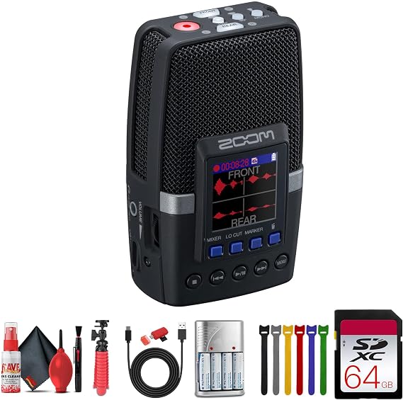 Zoom H2essential Multi-Mic 32-Bit Float Handy Recorder Bundle with Extreme PRO 64GB Memory Card + USB Card Reader