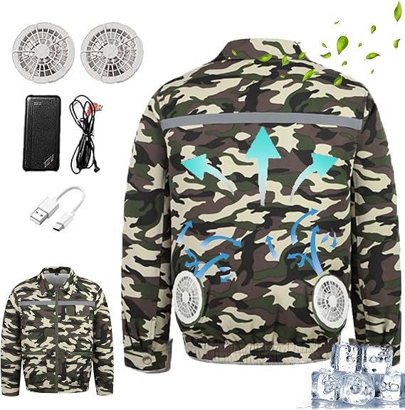 Kuchofuku Air-Conditioned Work Jacket, Air Conditioned Jacket, Cooling Jackets With Fans for Men Women (Camouflage,XL)