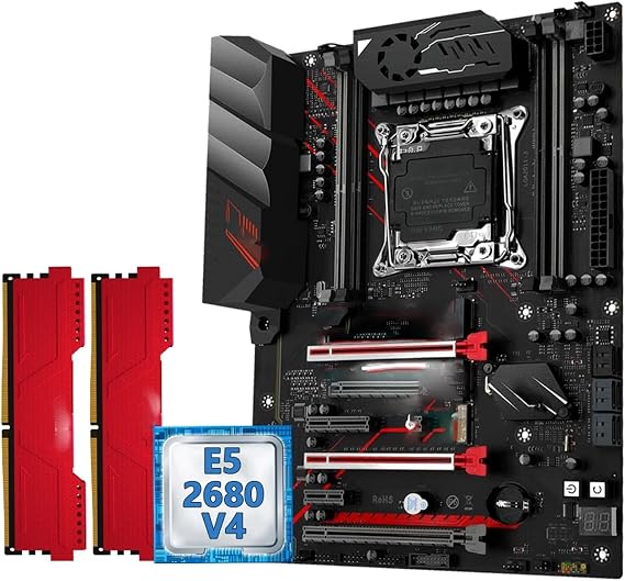 Motherboard Combo Fit for Machinist X99 Motherboard TPM2.0 Combo Xeon E5 2680 V4 LGA 2011-3 CPU and DDR4 16GB RAM Kit ATX MR9A PRO MAX USB3
