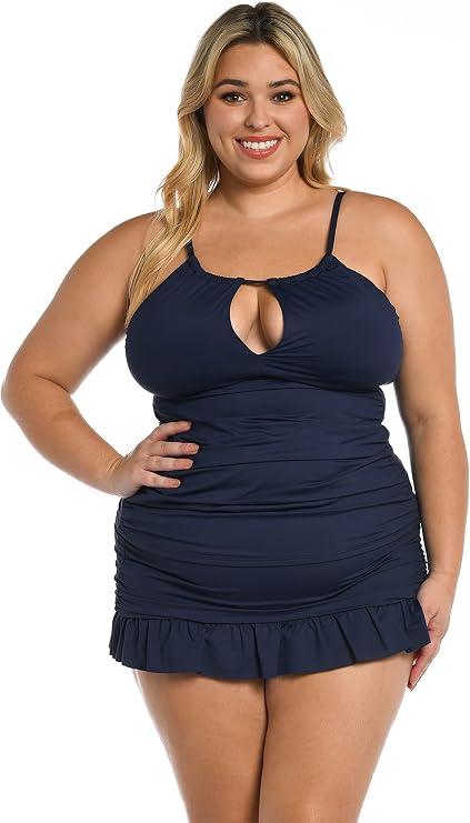 La Blanca Women's High Neck Keyhole Tankini Top