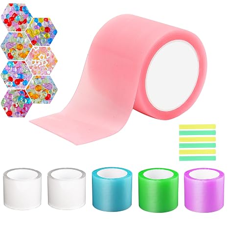 Nano Tape for Bubble Kit 6pcs Colorful Double Sided Elastic Tape for Making Crafts