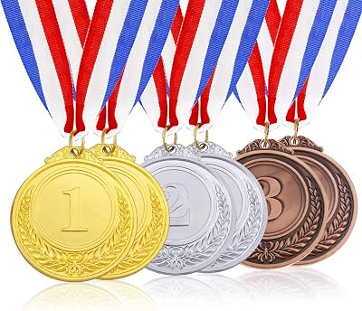 Caydo 6 Pieces Gold Silver Bronze Award Medals-1st 2nd 3rd Place Medals for Competitions, Party, 2 Inch