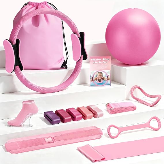 Pilates Ring Set for Home Workout -13'' Magic Circle and Ball