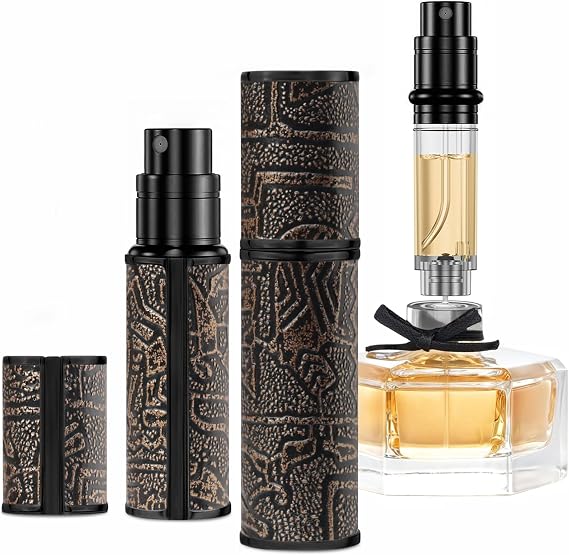 AG00BQ Perfume Spray Bottle 5ml, Ancient Print Leather Bottom Fill