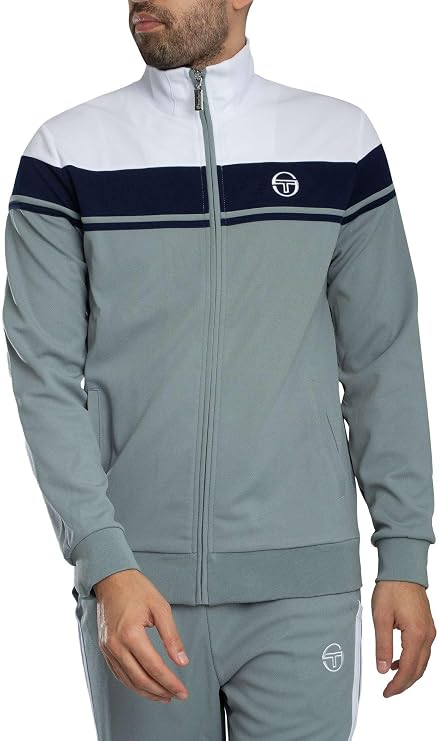 Sergio Tacchini Men's Damarindo Track Jacket, White/Maritime Blue/Lead