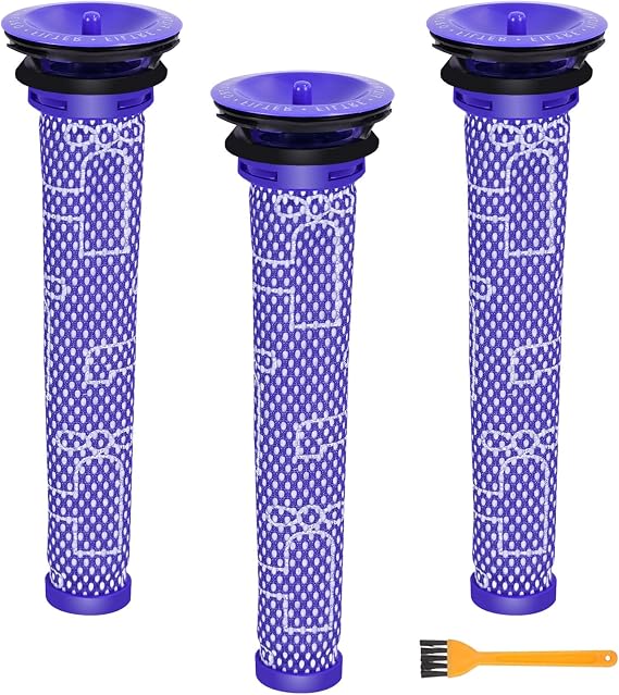 3-Pack Reusable Filters Compatible with Dyson V6/V7/V8 Cordless Vacuum, DC58/DC59/Animal Series - Washable Replacement Parts for Dyson SV03/SV07/SV11 Filters