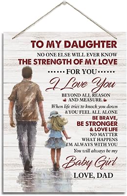 Inspirational Wall Decor - Decorative Hanging Wood Signs for Daughters Birthday - You Will Always Be My Baby Girl Gift