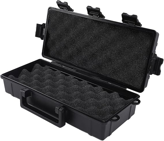 Magnetic Key Box for Car, Under Vehicle Hidden Key Holder, Waterproof Spare Key Storage Case with 4 Powerful Magnets, Secure ABS Organizer for Keys Valuables and Security Labels, 28x12x7cm