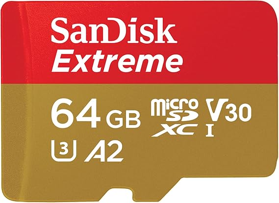 SANDISK 64GB Extreme microSD Card + Adapter, Up to 170MB/s Read Speeds