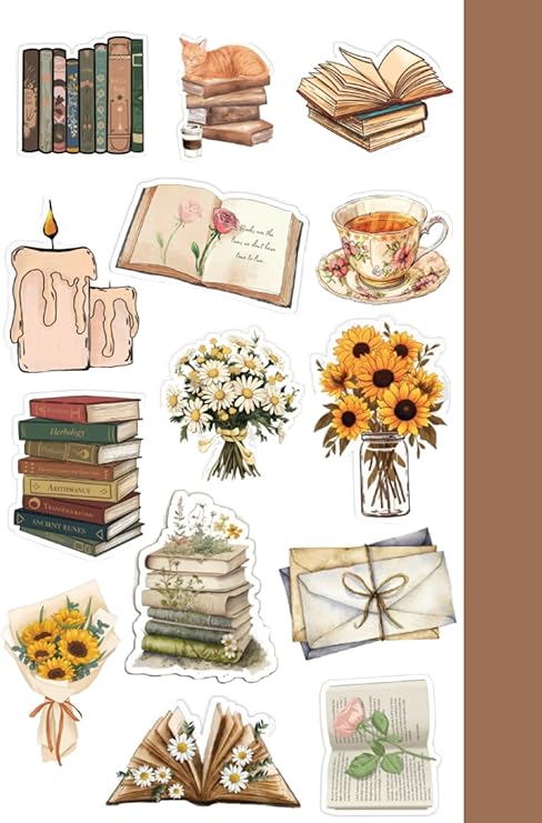 Vintage Collection Sticker, Ajanda ve Günlük için Dekoratif Çıkartma, 10x20 cm, Planlayıcı ve Bullet Journal Uyumlu, Kendinden Yapışkanlı, Çok Amaçlı