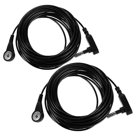 2pcs Static Grounding Wire Pack Grounding Cord Replacement High Conductivity Cables for Earthing Mat Accessories Foot Mat Cord Replacement