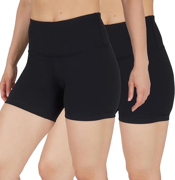 90 Degree By Reflex Womens High Waisted Biker Shorts Ribbed Workout Yoga Running Tummy Control Spandex Short