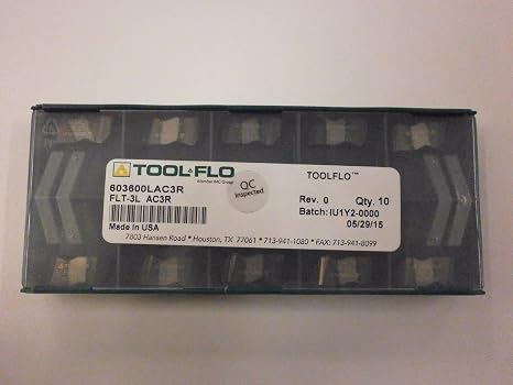 10pc) ToolFlo FLT 3L AC3R Top Notch Coated Carbide 60 V Threading Inserts NT 3L AC3 Made in USA