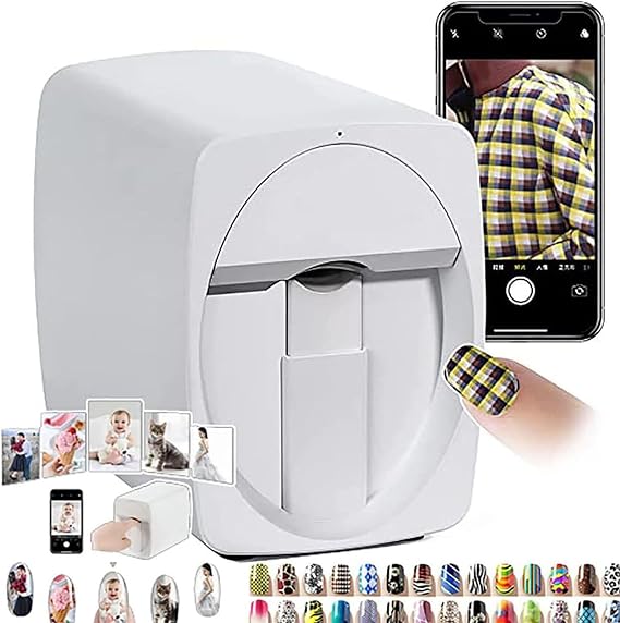 Intelligent Nail Painting Machine,Digital Mobile Nail Printer,3D Automatic Nail Printer,Mini Portable Nail Painting Machine,Suitable for Home Use Nail Salons Nail Lovers