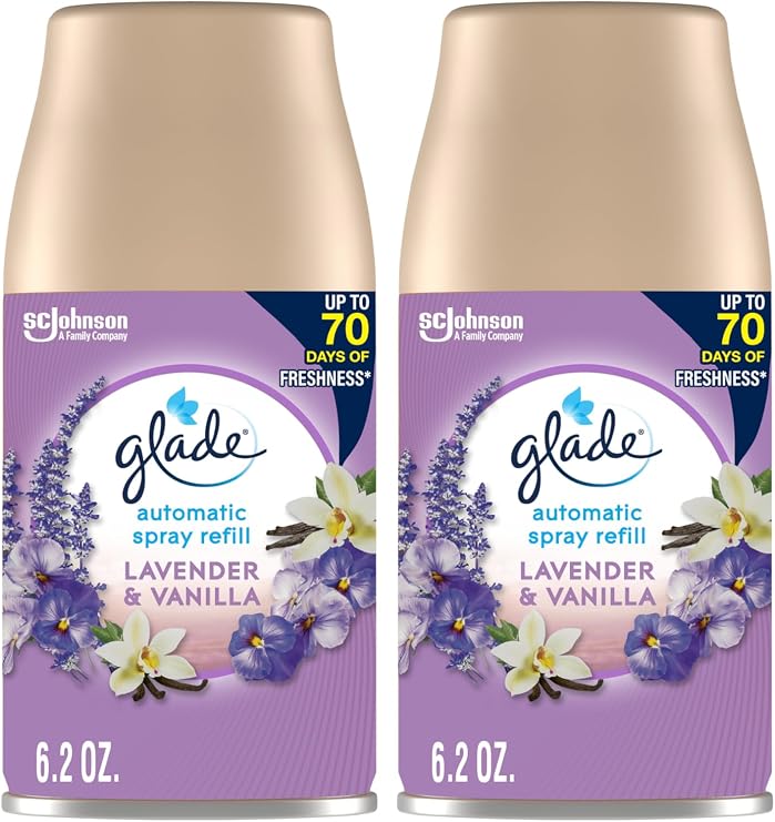 Glade Automatic Spray Air Freshener Refill, Lavender & Vanilla, 2 Count