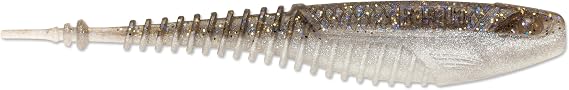 CrushCity Freeloader Soft Plastic Swimbait Minnow, Natural Swimming Action for Jig Heads & Multi-Species Bass Fishing, 4-1/4", Gizzard Shad