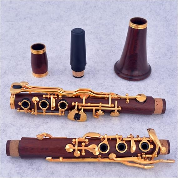Professional Clarinet Bb Redwood Gold Plated 20 Keys Turkish Rosewood Clarinet (Color : T21)