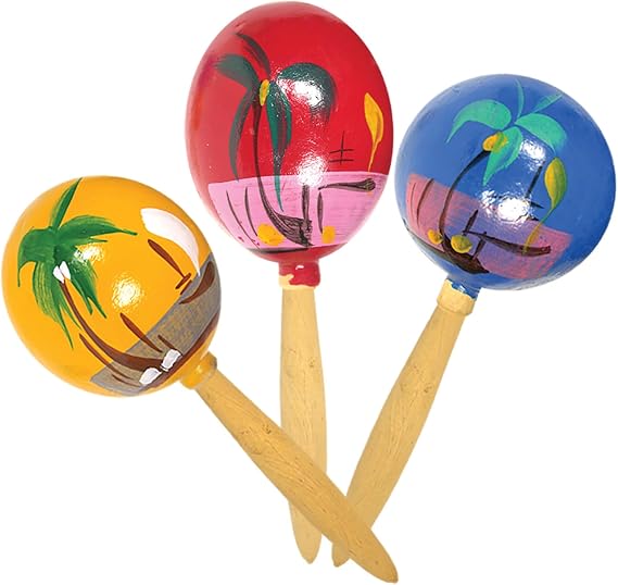 Windy City Novelties 12 Pairs 8" Mexican Maracas - Made in Mexico - Hand Painted