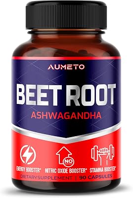 Beet Root Capsules with Ashwagandha Support Energy, Endurance & Performance 90 Count Pack of 1