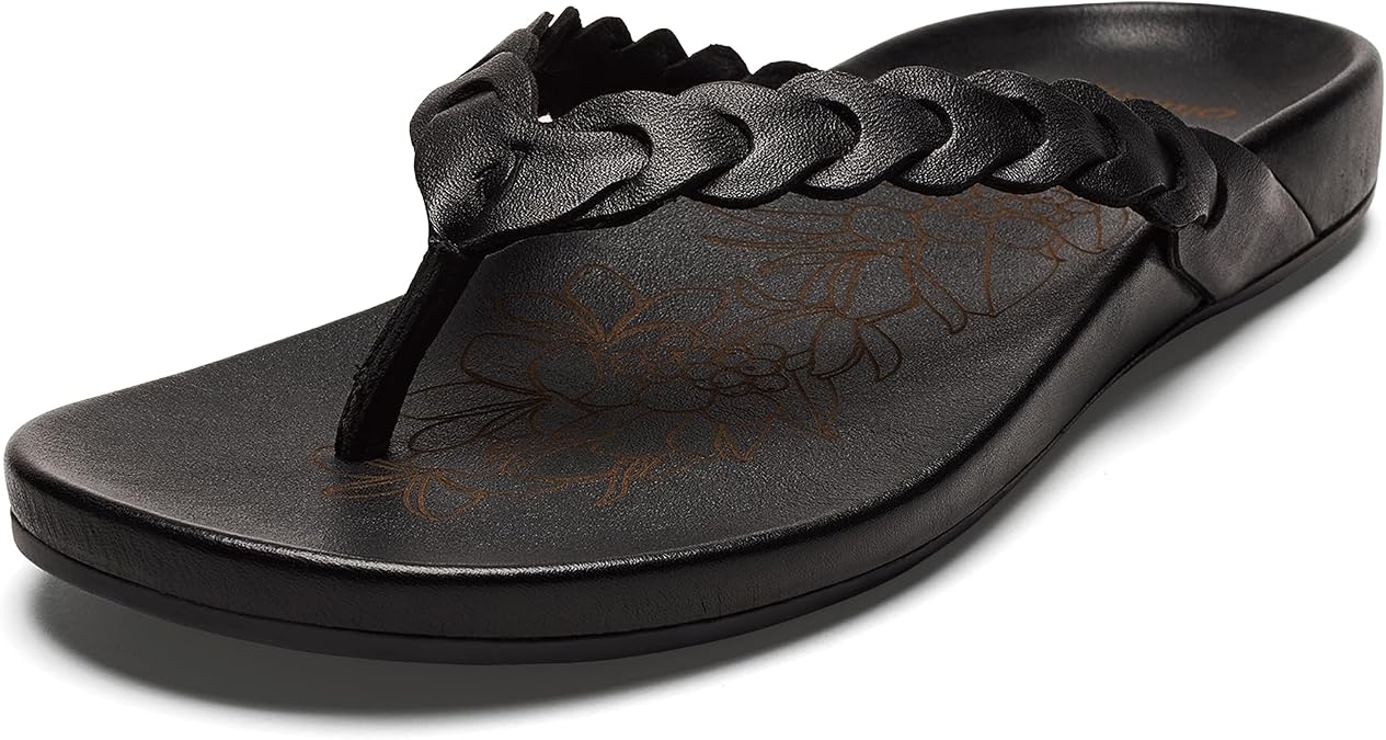 OluKai Lei Women's Beach Sandals, Versatile Leather Flip Flops