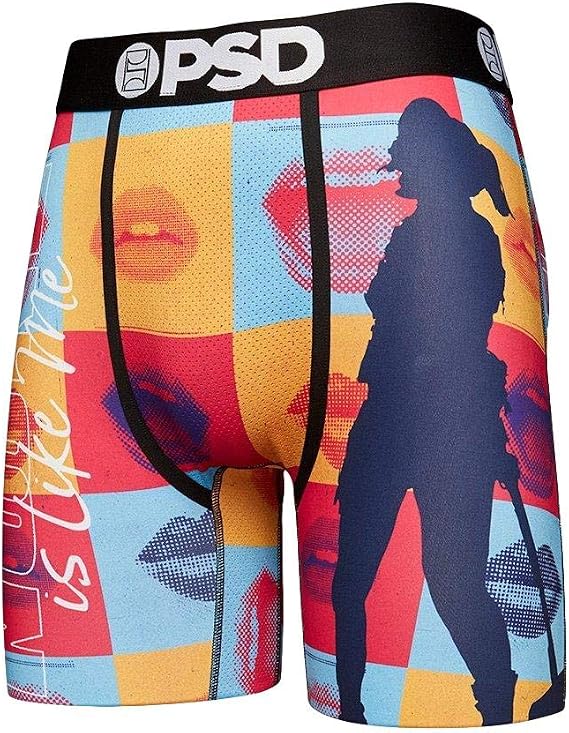 PSD Men's Brief Underwear Bottom (Blue Red/No One Like Me, M)