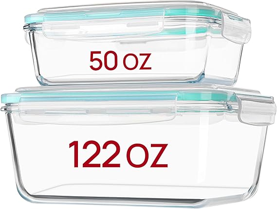 Vtopmart Glass Food Storage Containers with Airtight Lids