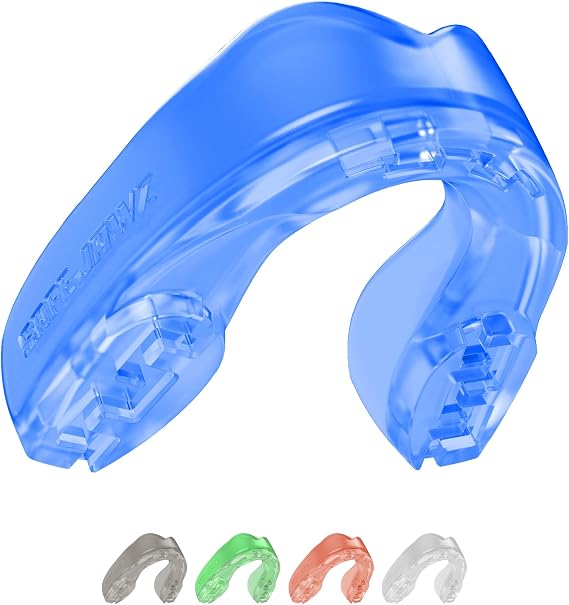 SAFEJAWZ Mouth Guard, Elements Dual Layer Mouthguard for Adults & Youth with Case, Easy Fit Remoldable Mouthpiece for Football, Boxing, Lacrosse, MMA, Basketball & All Contact Sports