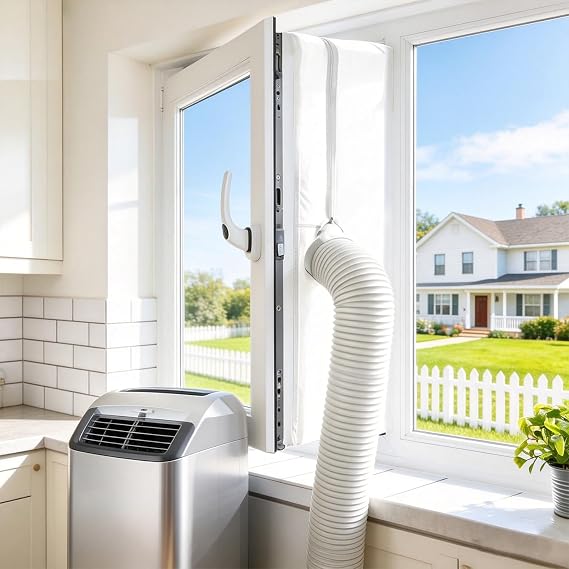Window Seal Kit for Portable AC Window Seal, Casement Window Vent Kit Seal Kit for Portable Air Conditioner & Ventilation System, Easy to Install for Crank Out/Awning/Skylights Window (400CM/157")