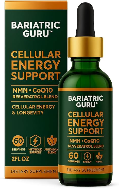 Cellular Energy & Anti-Aging Drops Nicotinamide Adenine Dinucleotide Pathway Support with Resveratrol, Nicotin Amide Riboside, CoQ10, NMN & Quercetin 2 fl oz