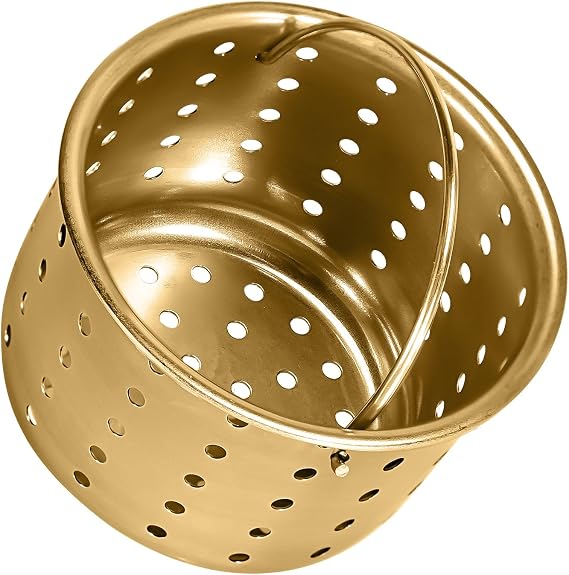 Deep Sink Strainer Basket Fits Standard 3-1/2" Kitchen Drains Gold Stainless Steel Removable Strainer with 30 Disposable Mesh Bags Makes Cleaning Food Debris Quick & Easy