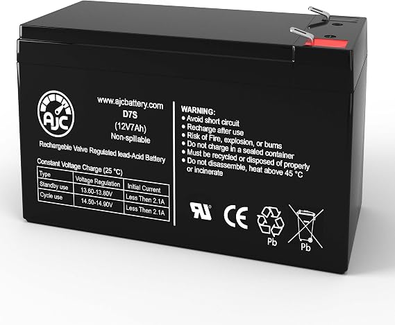 AJC Battery Compatible with Universal Power Group UB1270 12V 7Ah Alarm Battery