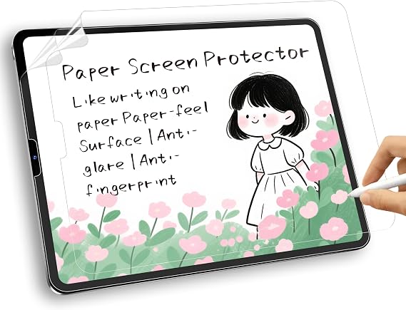[2 Pack] Paper Screen Protector for iPad Pro 12.9 Inch (6th/5th/4th/3rd Generation, 2022/2021/2020/2018), Matte PET Texture Anti Glare Film, Crafted for Natural Writing, Protects Pencil Tip