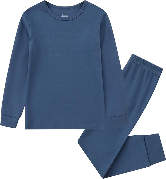O2 BABY Organic Cotton Boys Girls Pajama Set, 2-Piece Kids Long Sleeve Top and Pants Pajamas, Toddler Snug Fit Sleepwear Set