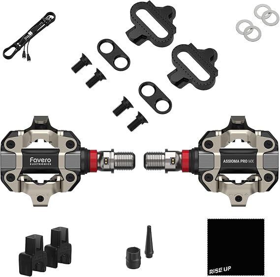 Favero Assioma PRO MX-2 Dual-Sensing Pedal Based Cycling MTB Power Meter | MTB SPD Compatible, Dual-Sided, Bluetooth and ANT+ Connectivity for Bike Computers, Cycling GPS Units, Smartphones