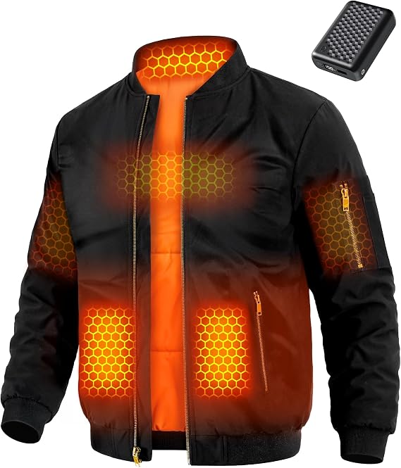 Wulcea Graphene Heated Jacket for Men 12V Fast Charge 18400mAh Large Capacity