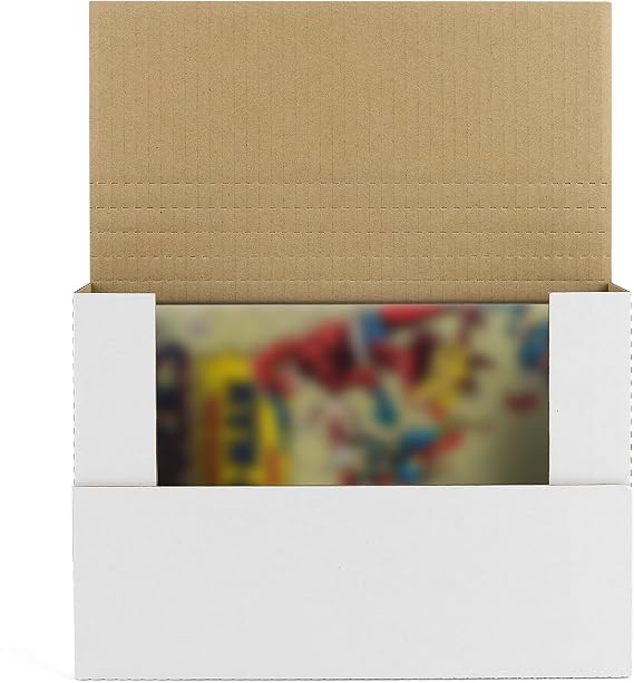 Mat Board Center, 25 Pack 10.75x7.5x2 Inch Easy-Fold Corrugated Mailer, for Comic Book Box & Height Adjustable Shipping Boxes for Document and Photo Mailing