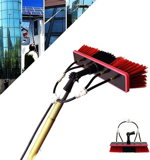 Window Cleaning Pole, Water Fed Telescopic Brush 3m Photovoltaic Panel Cleaning Tool 55cm Brush Head for cleaning photovoltaic and solar panels cleaning brush telescopic brush