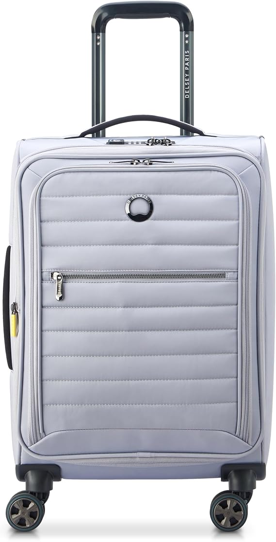 DELSEY PARIS Cruise 3.0 Softside Expandable Luggage with Spinner Wheels, Platinum, Carry On 20 Inch