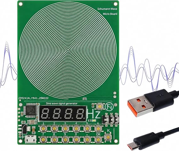 7.83hz Schumann Waves Resonance Generator with Dust Cover, 0.1hz -100khz Adjustable Sine Wave Resonance Generato for Women Men Sleep Disorders Relaxation Relaxing Use
